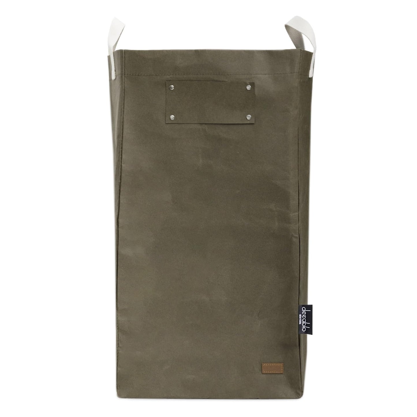 Deeablo New York - Sustainable Reusable Indoor Recycling Bin for Kitchen, Multipurpose Recycle Bin, Large Recycling Bins for Home, Washable Paper Bag for Recycling (Olive)