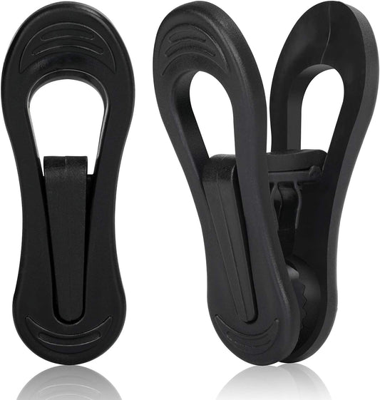 Tinfol 50pc Plastic Coat Hanger Clips, Black Strong Pinch Grip Finger Clips for Skirt Pant Hangers, Multi-Purpose Clothes Hanger Clip for Rounded Hangers