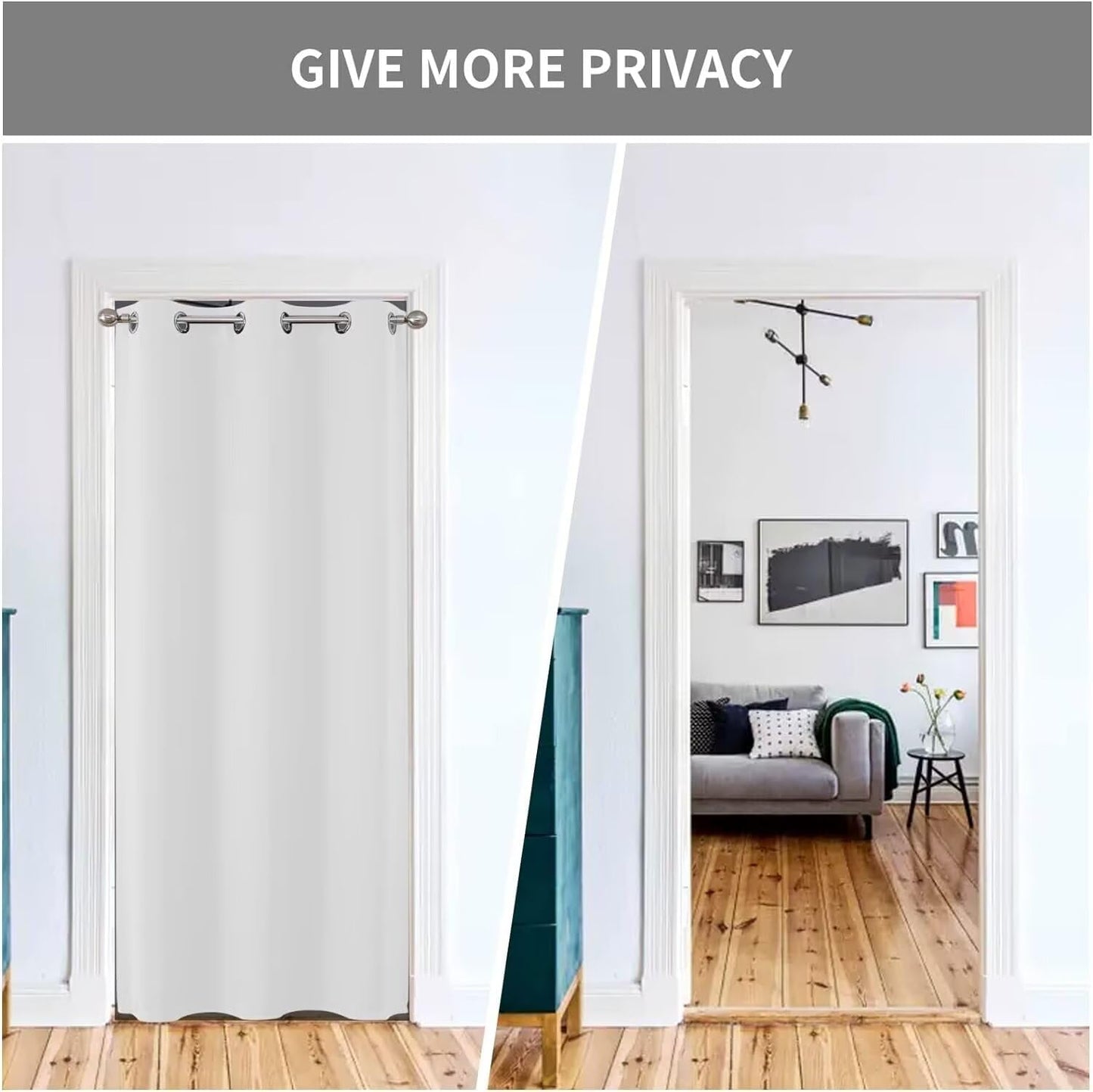 Joydeco Doorway Curtains Custom Size, Door Curtains for Doorways Closet Door Curtain, Curtain for Doorway Closet Curtains for Bedroom Closet Door Temporary Door(Custom Sise, Greyish White)