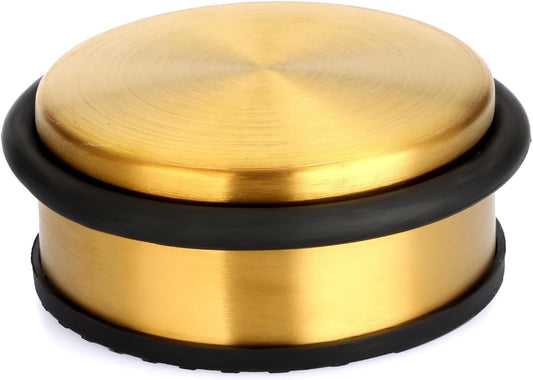 Sumnacon Heavy Duty Floor Door Stopper No Drill, Durability Stainless Steel Door Stops with Anti-Skid Rubber - Contemporary Decorative Safety Doorstop for Home Office Commercial Industrial,Gold