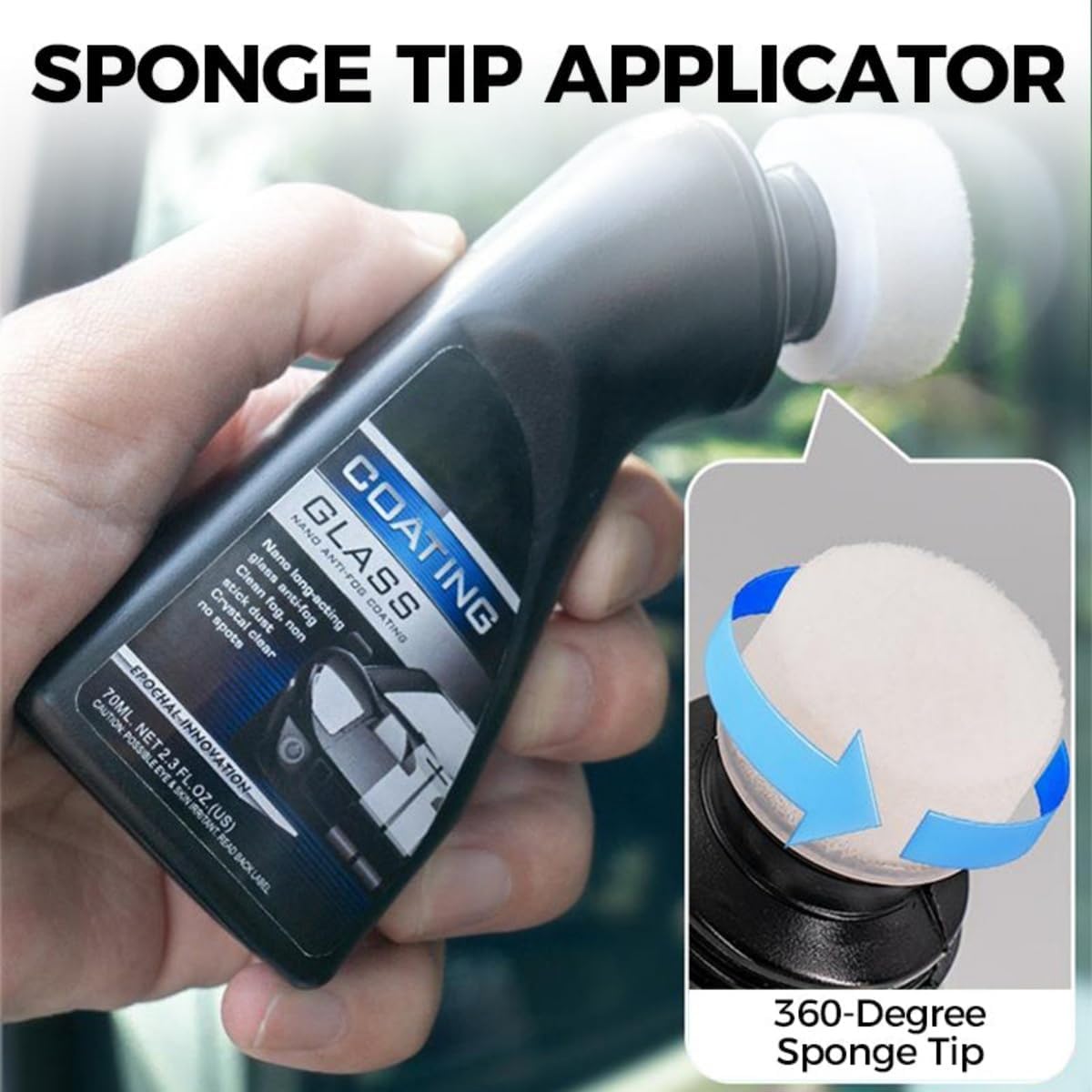 Micromolecular Anti-Fog Coating Wiper–Keeps Your Windshield Clear & Fog, Car Anti-Fog Agent with Applicator, Magic Gem Coating Glass, Anti Fog for Car Windshield,Windows,Mirrors,Glasses (2PCS)