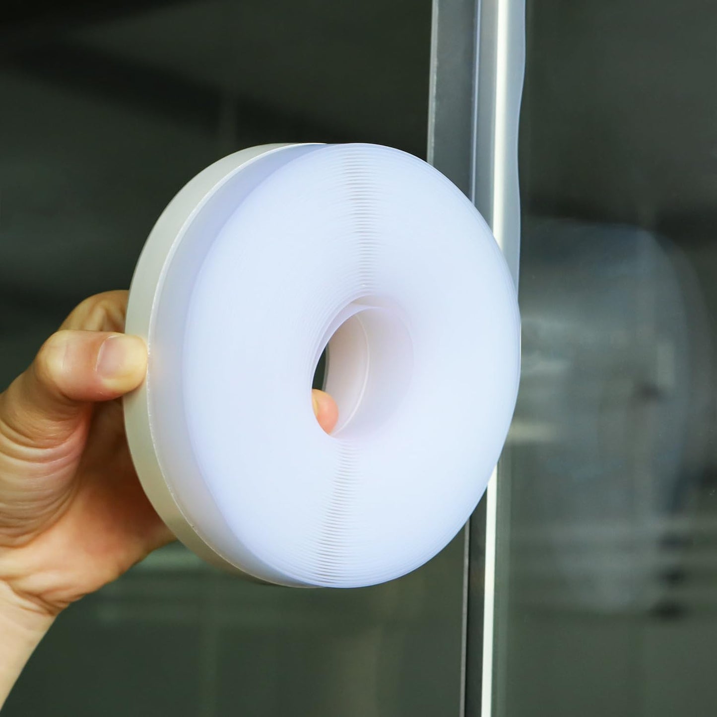 FOURGUN Silicone Weather Stripping Seal Door Tape 35 MM * 33FT Insulates Soundproofs Perfect for Door Frames Windows Bathroom Shower Glass Gaps Blocks Cold Air Rain