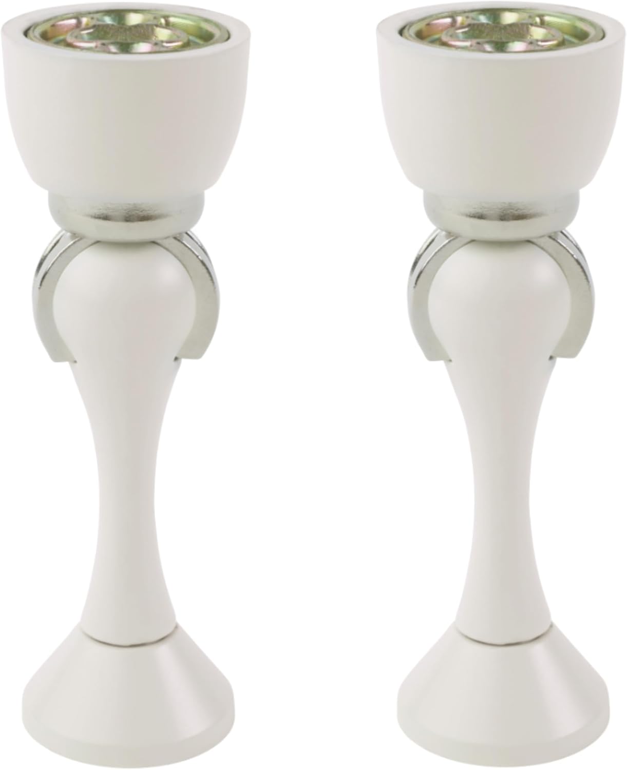 Magnetic Door Stop, Magnetic Door Catch, Door Holder, Door Stops, Wall Mounted, Floor Mounted, Door Banging Prevention (White, Small x 2pack)