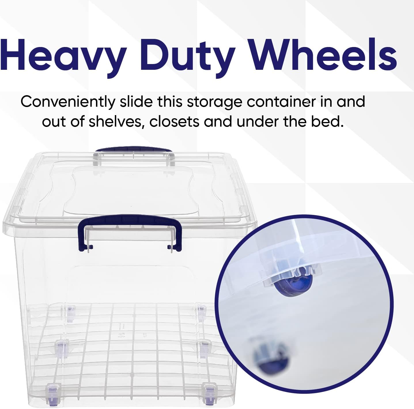 Superio Storage Bins with Lids, Clear Plastic Containers for Organizing, Stackable Totes, BPA Free, Odor Free, Organizer Boxes for Home, and Dorm (2 Pack, 44 Quart)