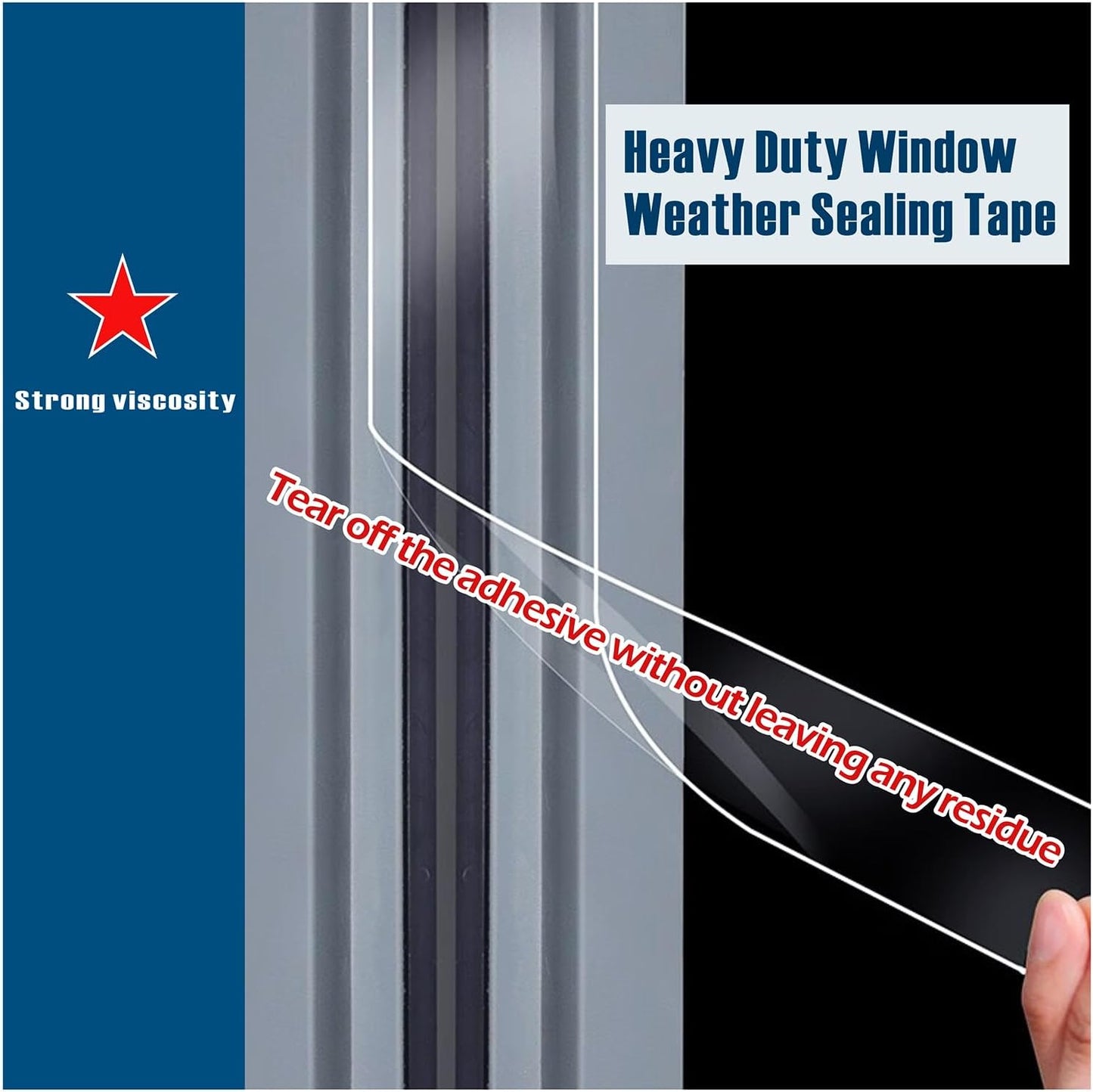 Transparent Weather Sealing Tape, 3-Inch x 85FT, Clear Draft Isolation Sealing Film - Clear Draft Stopper Adhesive Tape for Doors, Windows and Shower Glass Gaps