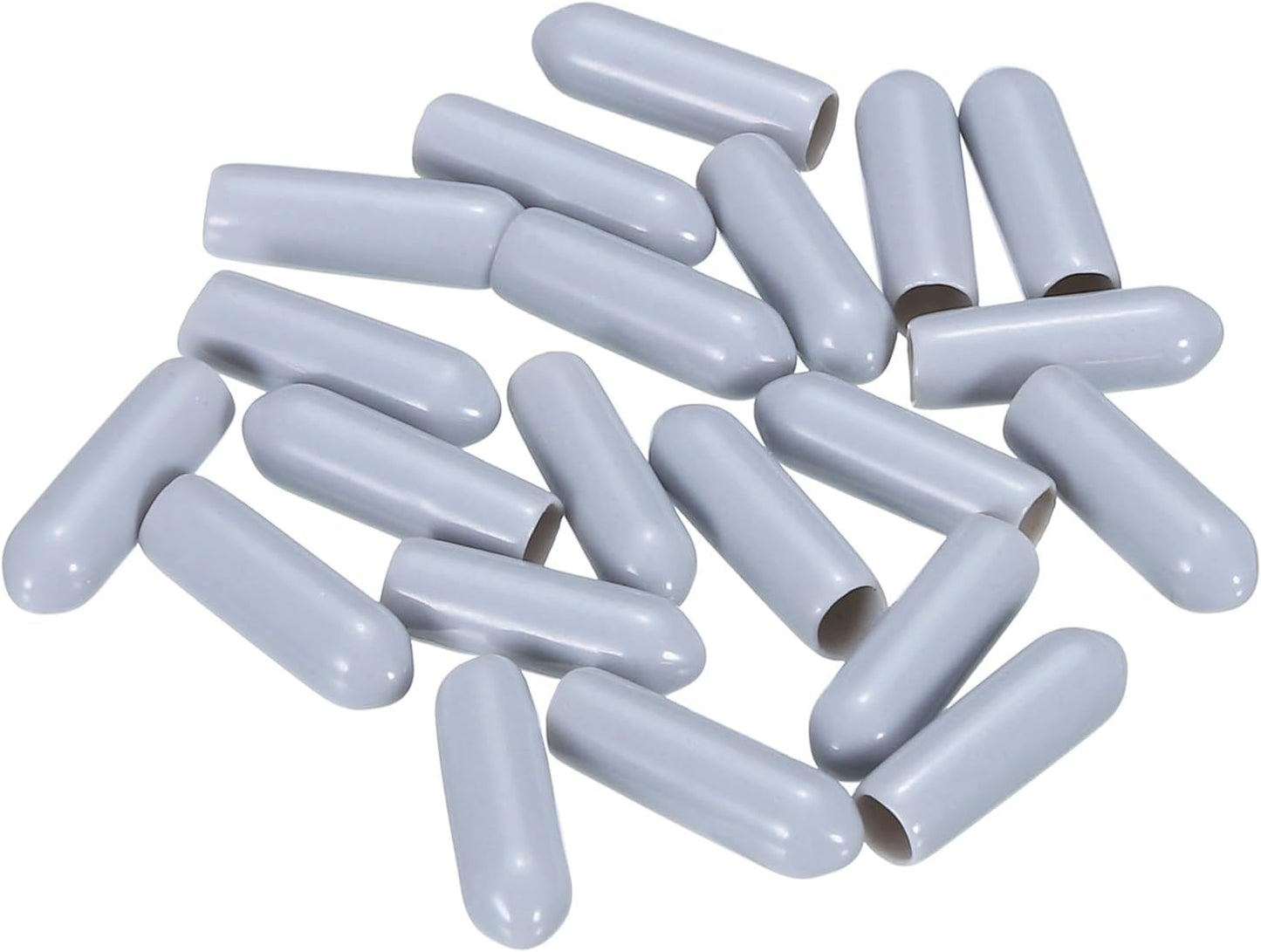 uxcell 20pcs Rubber End Caps 4mm ID Vinyl PVC Round Tube Bolt Cap Cover Screw Thread Protectors Grey