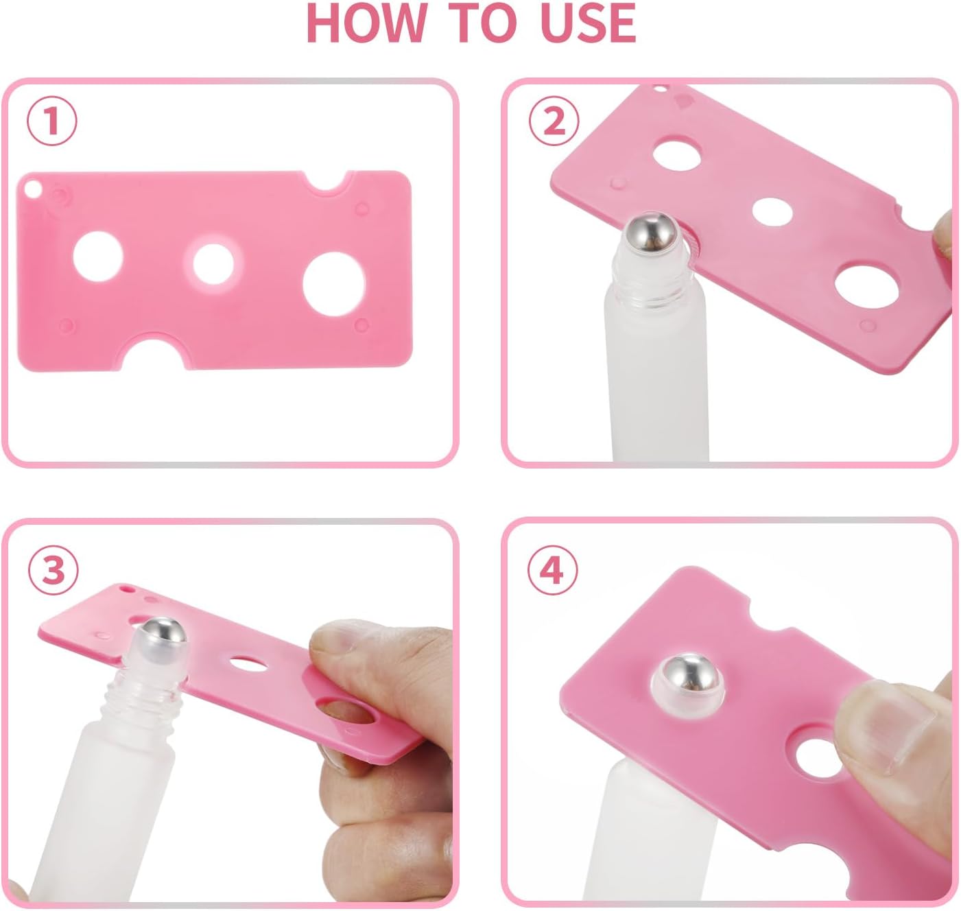 12 Pack Essential Oil Roller Bottles,10ml Empty Frosted Glass Roller Bottles with Stainless Steel Roller Balls and Caps Refillable Container for Perfume Roll on Bottles ( Wood Grain Plastic Caps)