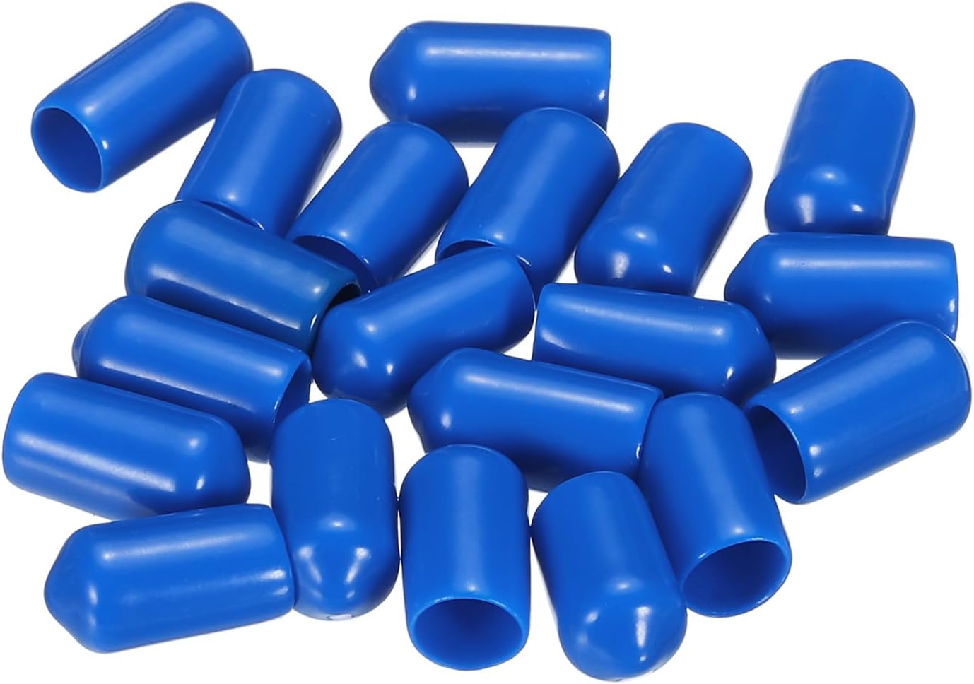 uxcell 20pcs Rubber End Caps 7.5mm ID Vinyl PVC Round Tube Bolt Cap Cover Screw Thread Protectors Blue