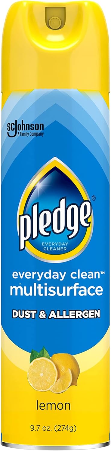 Pledge Dust & Allergen Multisurface Cleaner, Aerosol Spray, Lemon Scent, 9.7oz