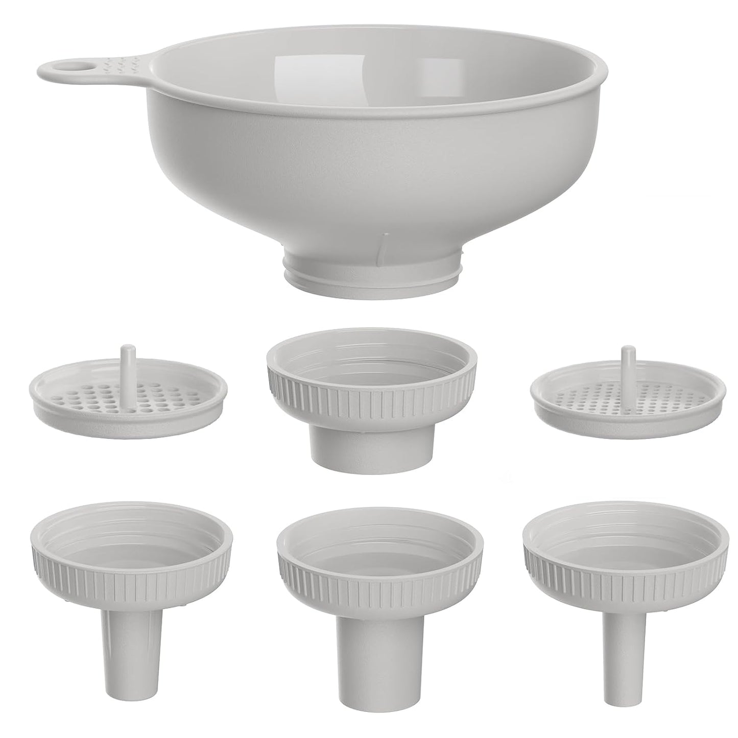 Wide Mouth Kitchen Funnel, Food Grade Plastic Cooking Canning Funnel with 4 Sizes Spouts for Filling Wide and Regular Mason Jars, Spray Dropper Oil Bottle Jug Spices Shampoo Sauce