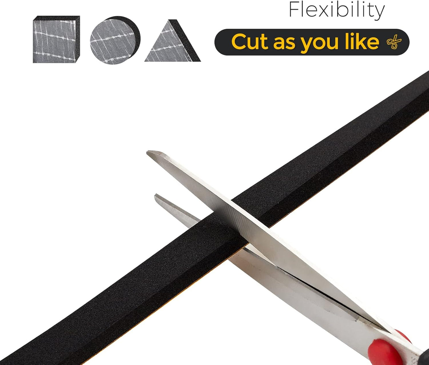 39 Feet Weather Stripping Door Seal, 1/4" Wide X 1/8" Thick Door Seal Strip High Density Foam Tape Adhesive Strip for Door Soundproofing,Window Insulation (1/4" x 1/8" x 39FT,Black)