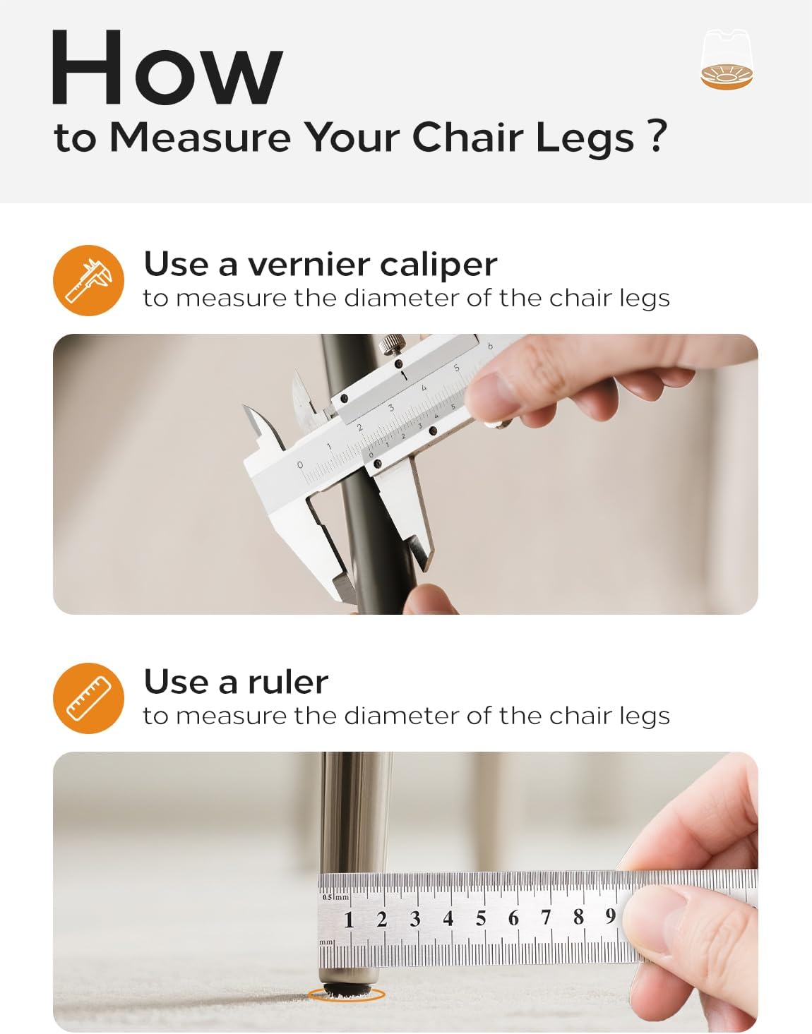 Upgrade 24 PCS Silicone & Felt Chair Leg Floor Protectors for Hardwood Floors - Furniture Pads, Chair Leg Covers/Cups - No Noise & Scratch-Proof - Round M (Fits 1"-1 3/16" / 26-30mm), Clear