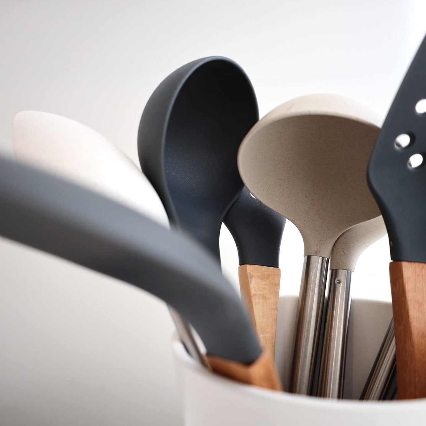 Beille 4pc Cream Wheat Straw Cooking Spoons Kitchen Utensils Set Household Essentials