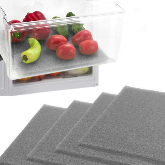 Dualplex® Fruit & Veggie Life Extender Liner for Fridge Refrigerator Drawers, 12x15 Inches (4 Pack) – Extends The Life of Your Produce & Prevents Spoilage (Grey)