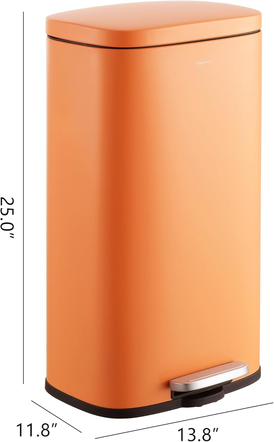 happimess HPM1011K Curtis 8-Gallon Step-Open Trash Can, Carrot Cake,with Soft-Close Lid, Fingerprint Resistant, Modern, Minimalistic for Home, Kitchen, Laundry Room, Office, Bedroom, Bathroom