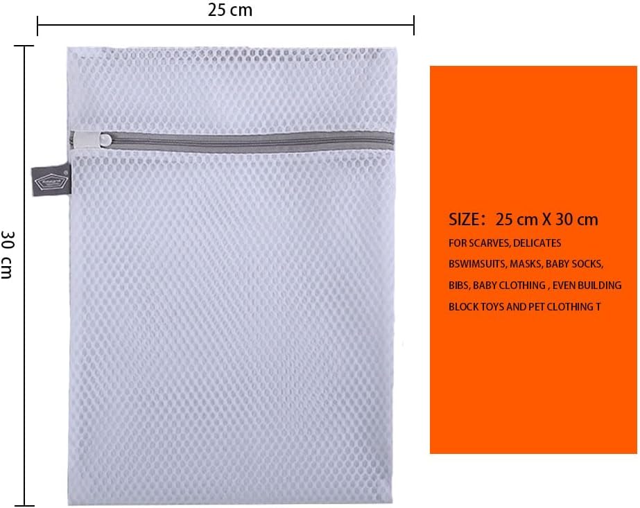 Kimmama Small Laundry Bags Mesh Wash Bag, Lingerie Bags for Washing Delicates, Net Washer Sack with Zipper, Dryer Pouch for Cleaning and Drying Cloths, Garment, Sweater, Bra, Pant, Sock, Toys, Gloves
