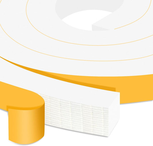 Weather Stripping Door Seal Strip, Strong Adhesive Doors and Windows Insulation Soundproof Weatherproof Foam Tape for Sliding Door, Front Door Frame, Window, Lightproof(3/4 In x 3/4 In x 13Ft)