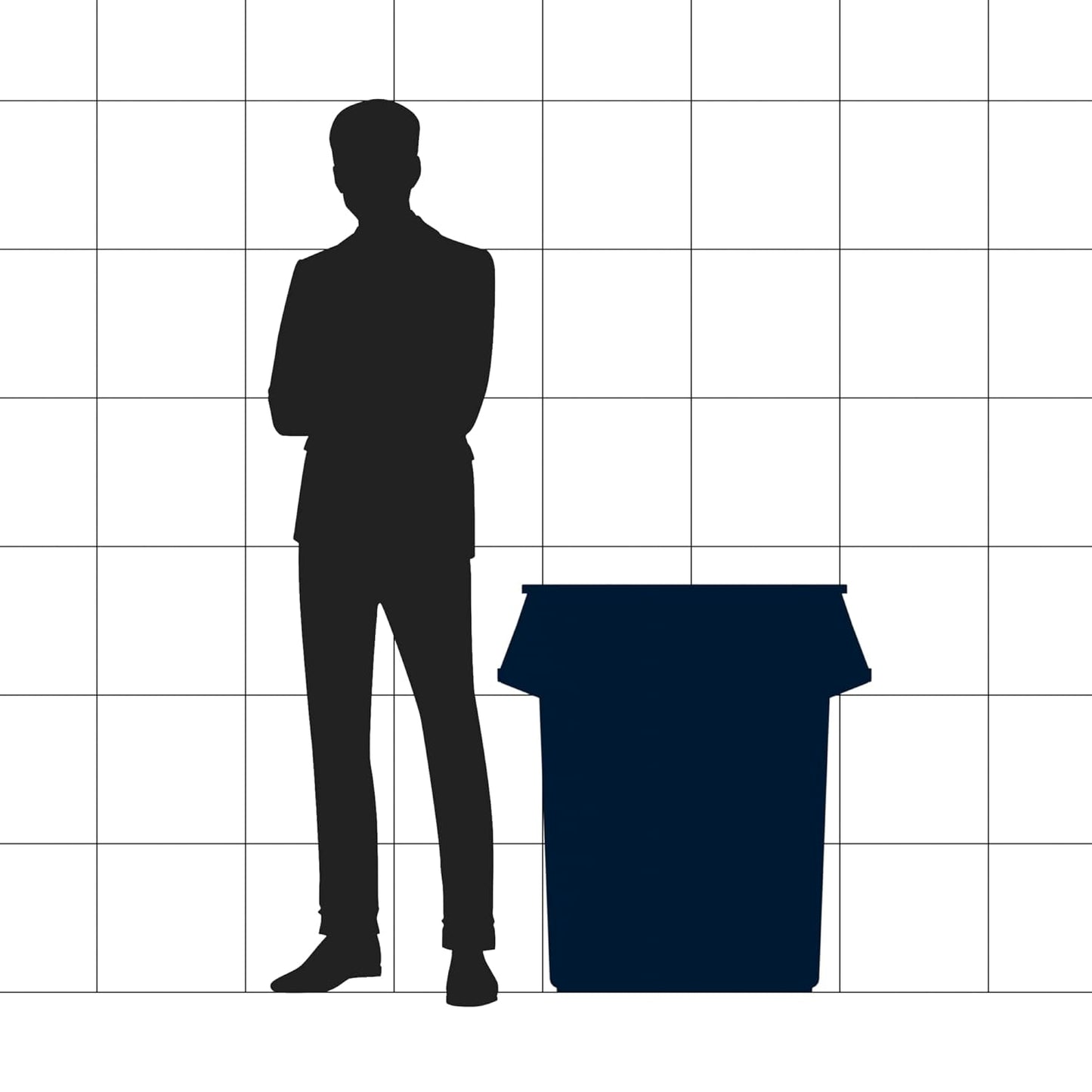 55 Gallon Gray Round Commercial Trash Can