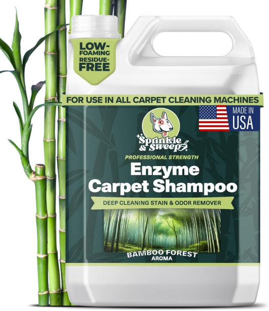 Enzyme Carpet Cleaner - Enzyme Carpet Shampoo (64oz) - Carpet Cleaner Solution to Eliminate Tough Stains & Neutralize Odors - Removes Dog, Cat, All Pets Urine- Use with All Machines