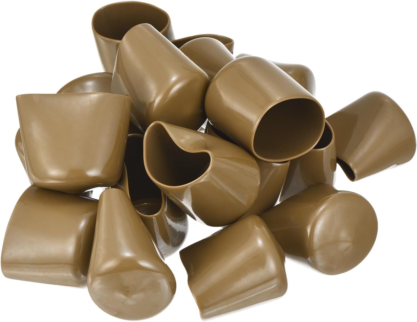 uxcell 20pcs Rubber End Caps 39mm(1 1/2") ID Vinyl PVC Round Tube Bolt Cap Cover Screw Thread Protectors Light Brown