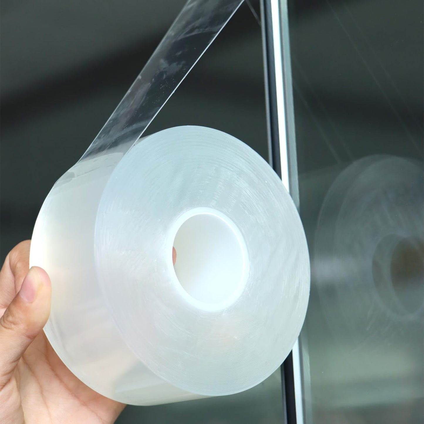 Transparent Window Weather Sealing Tape 2 Inch x 66 FT Weather Stripping Residue-Free Clear Window Insulation Tape for Doors Windows and Shower Glass Gaps (2 in * 66 FT)