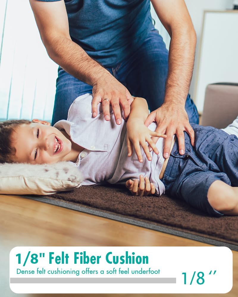 Non Slip Rug Pad Gripper - 2.6x8 Feet 1/8” Extra Thick Felt Under Rug for Runner Rugs and Hardwood Floors,Super Cushioned Non Skid Carpet Padding