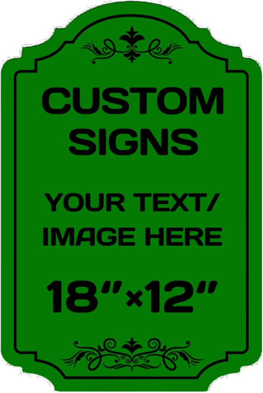 Personalized Aluminum Metal Signs - Weatherproof, Custom Text & Picture, Multiple Sizes - Hazard, Garden, Custom Door & Business Signs