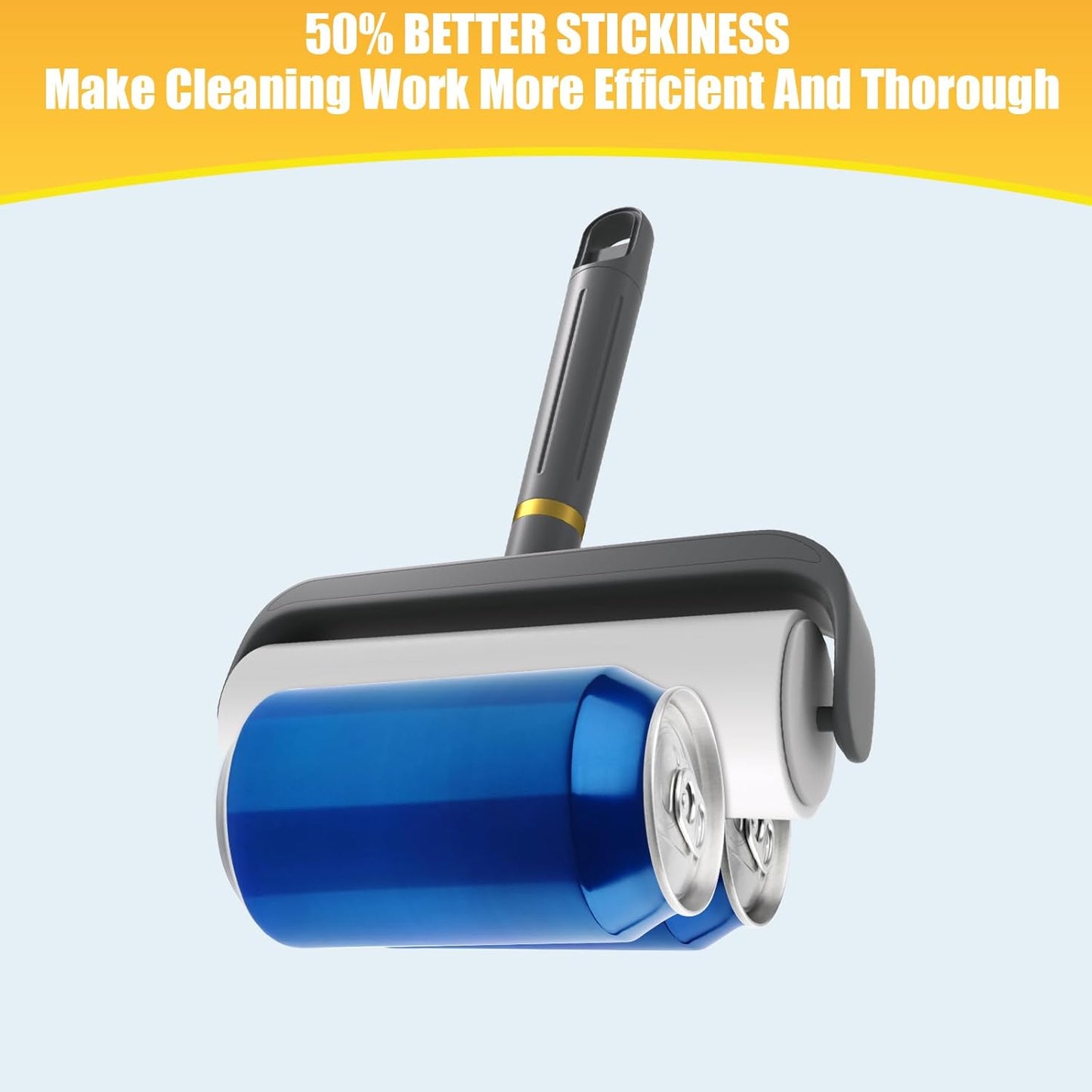 Large Surface Lint Roller, 6.3" Extra Sticky Rollers for Pet Hair, Ginat Dog Cat Hair Remover for Clothes Furniture Cleaning, 100 Sheet