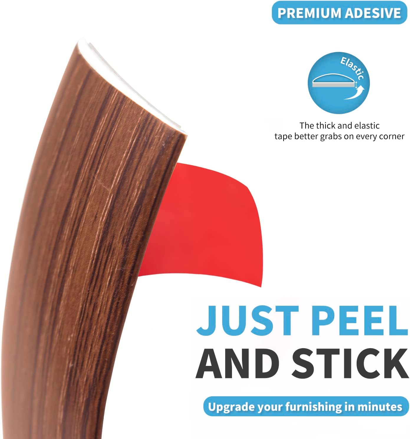 Art3d 10 FT Self Adhesive Vinyl Floor Transition Strip, Laminate Floor Strip Floor Flat Divider Strip for Joining Floor Gaps,Carpet Threshold Transition,Floor Tiles（1.57in, Cherry）