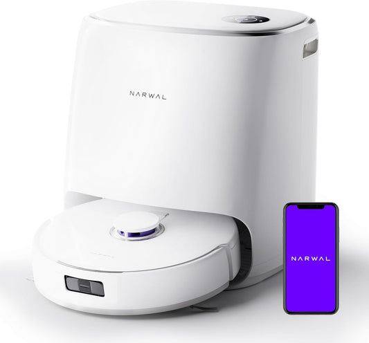 NARWAL Freo X Ultra Robot Vacuum and Mop Combo, 8200Pa Robot Mop & Vacuum, Auto MopDrying/Washing, Self-Empty, Zero-Tangling,DirtSenserm, Maintenance-Free Base Station, Self-Contained Dust Processing