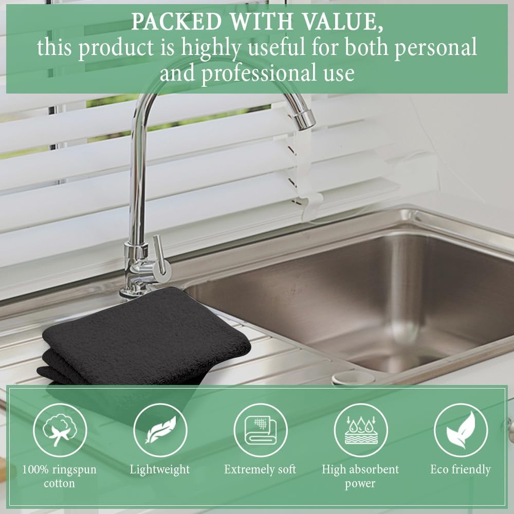 100% Cotton Terry Towel Cleaning Rags Grey 14'x17'|Pack of 60|Grade White Rags|Soft Large Cleaning Rags|Super Absorbent|Quick Dry|Multipurpose Towels|Restaurant Towels|Reusable Shop Rags