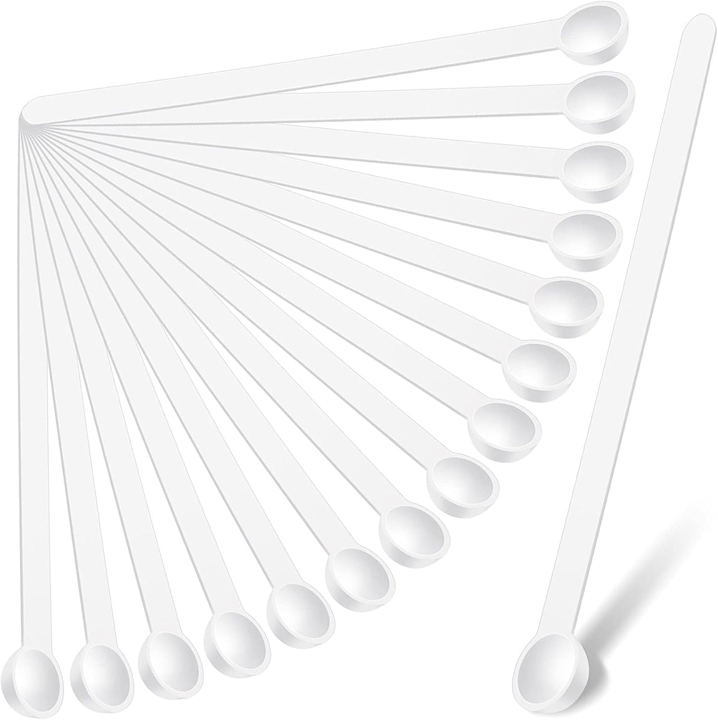 Honeydak 1/32 Teaspoon Micro Scoops 150 Milligram Mini Measuring Spoons Tiny Little Plastic Scoop for Measuring Cosmetics, Powders, Glitter and Seasoning(White, 16 Pieces)