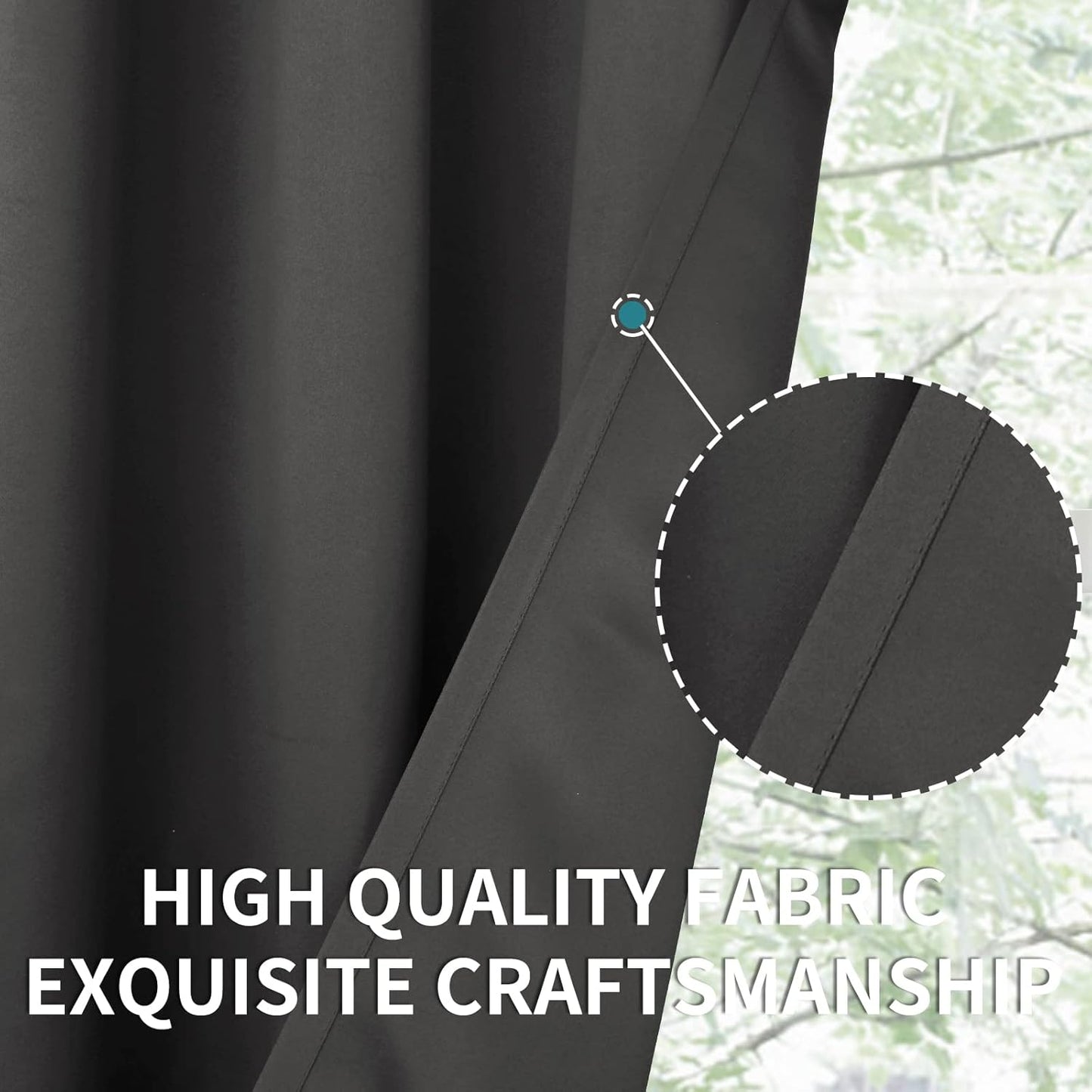 BGment Small Blackout Curtains 36 Inch Length for Kitchen Window Over Sink - Dark Grey Cafe Drapes Half Window with Rod Pocket for Rv Bathroom, 2 Panels, 34 x 36 Inch