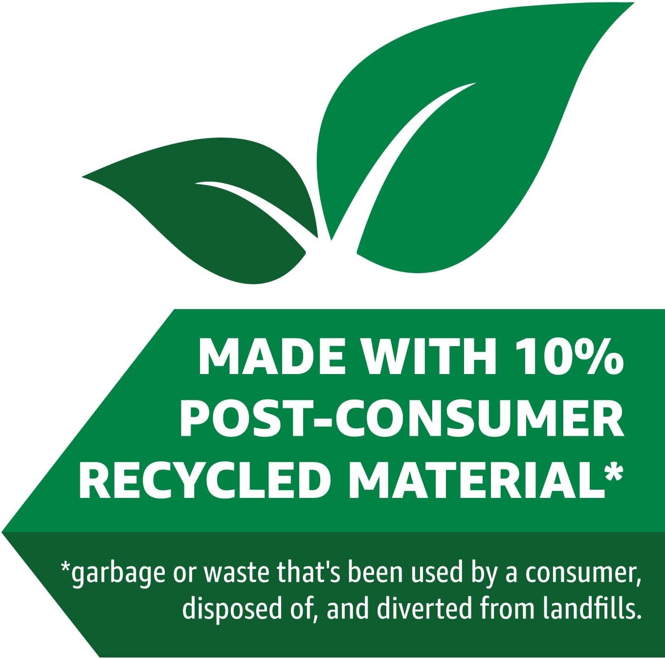 Amazon Basics 13 Gallon Tall Kitchen Drawstring Trash Bags, Unscented, 10% Post Consumer Recycled, 120 Count