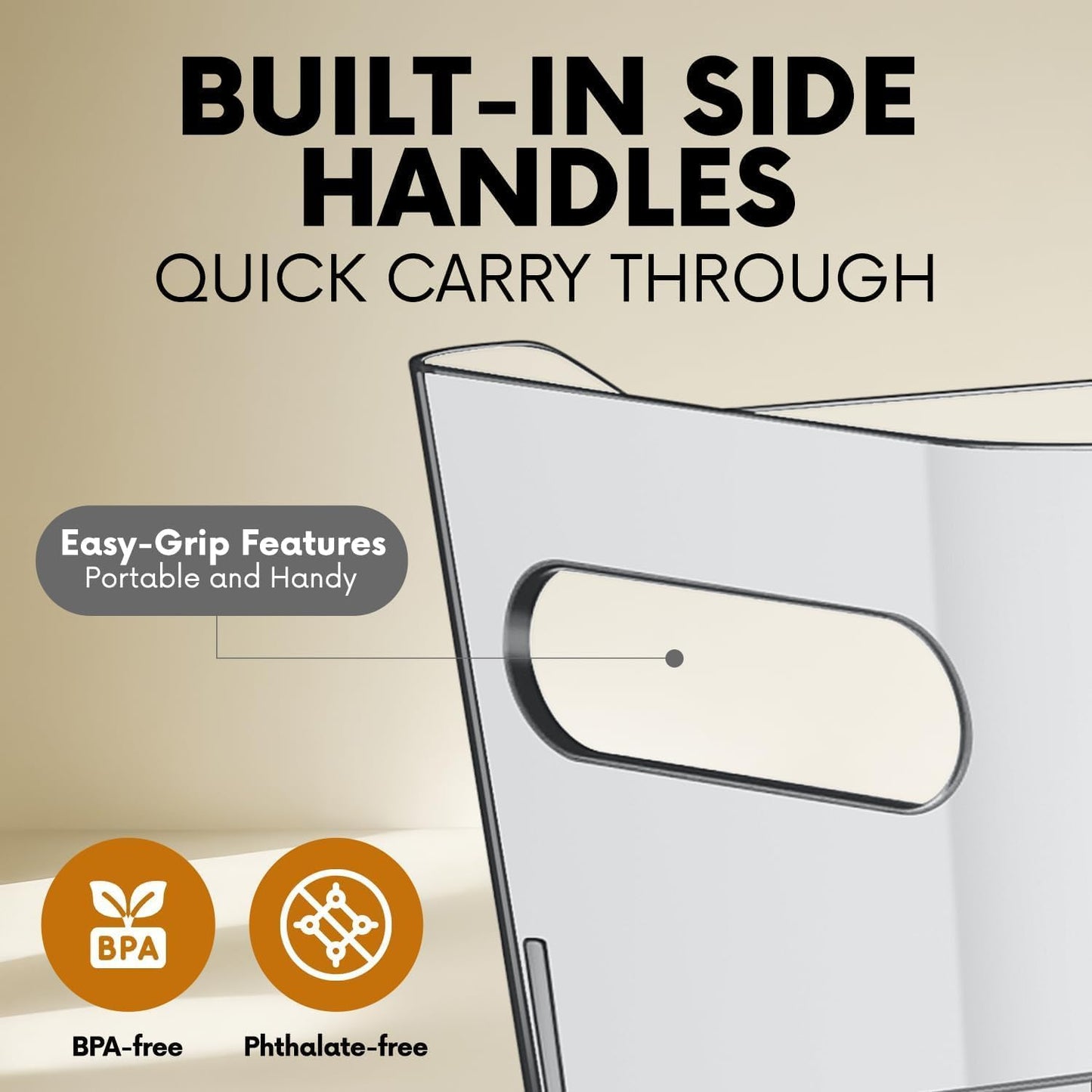 Clear Extra Large Plastic Storage Bins, Pantry Organizers and Storage Containers Fridge Organizer Bins for Organizing Home, Kitchen Organization. Bathroom, Refrigerator, Freezer, Laundry Room