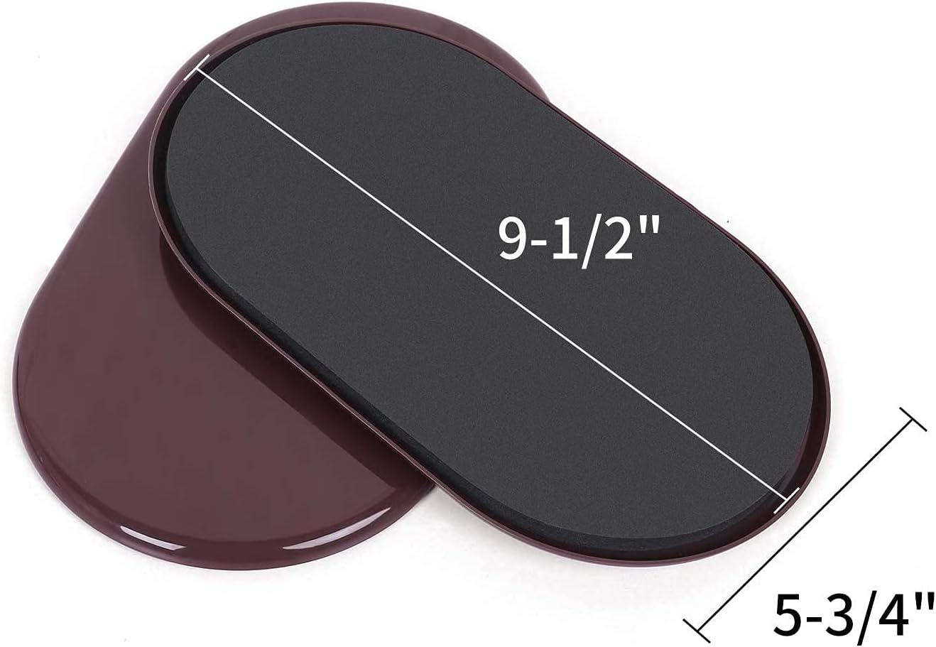 Ezprotekt 8 Pack Large Furniture Movers Sliders for Carpet, 9 1/2" x 5 3/4" Reusable Oval Furniture Moving Pads for Heavy Bed Sofa Fridge Couch Cabinet, Move Items Quickly and Easily (Brown)