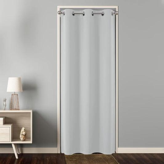 Joydeco Doorway Curtains Custom Size, Door Curtains for Doorways Closet Door Curtain, Curtain for Doorway Closet Curtains for Bedroom Closet Door Temporary Door(Custom Sise, Greyish White)