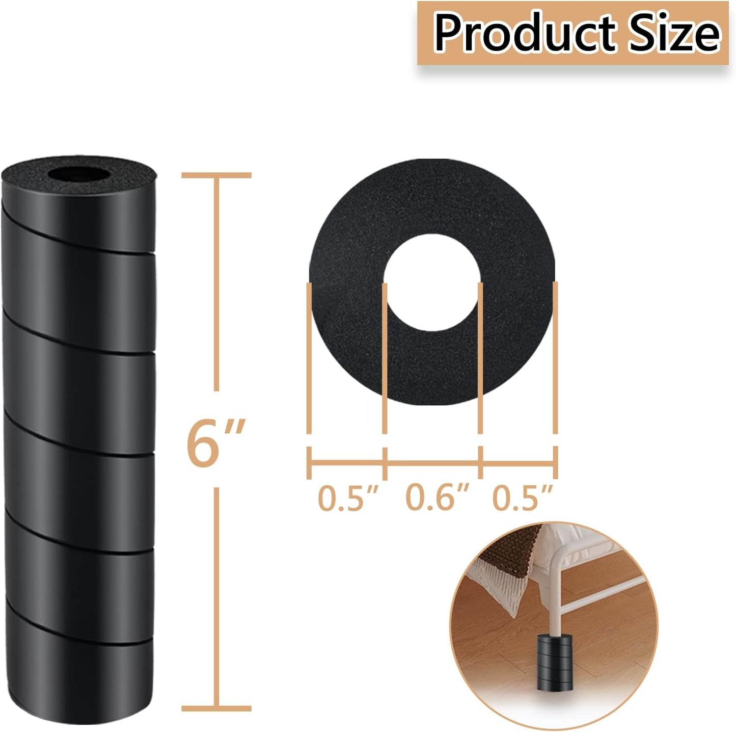 4 Pcs Bed Frame Toe Protectors, Non-Adhesive Bed Frame Leg Covers for Toe Savers, Toe Cushion for Any Furniture Leg - Prevents Toe Injuries from Hitting Hard Furniture Legs