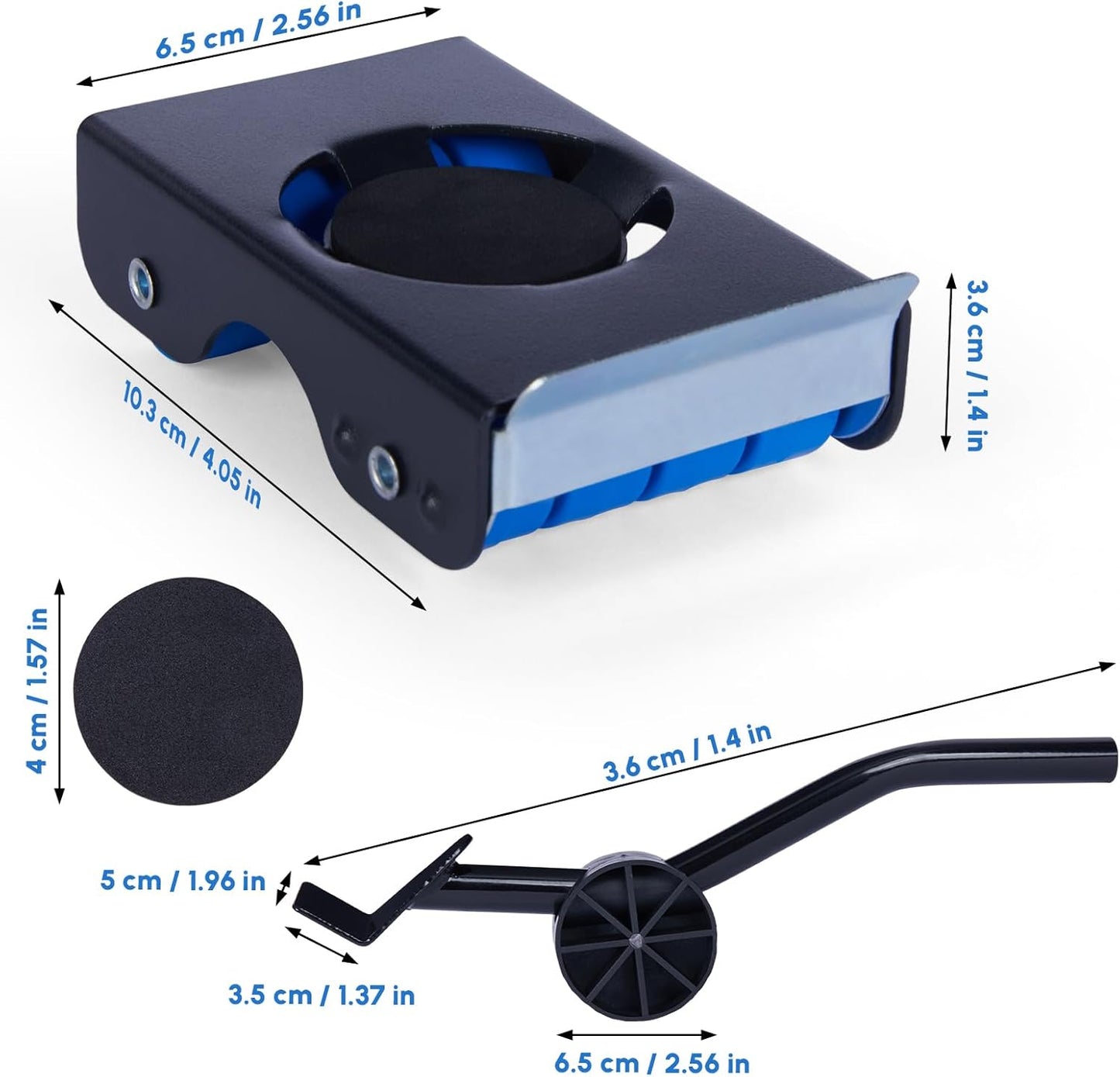 Furniture Sliders, Furniture Movers with Wheels 700LBS- 4 Metal Slider with Anti-Slip Pad（4 Brakes Each for Easy Moving, Heavy Duty Appliance Roller Dolly for Couches, Sofas +More.