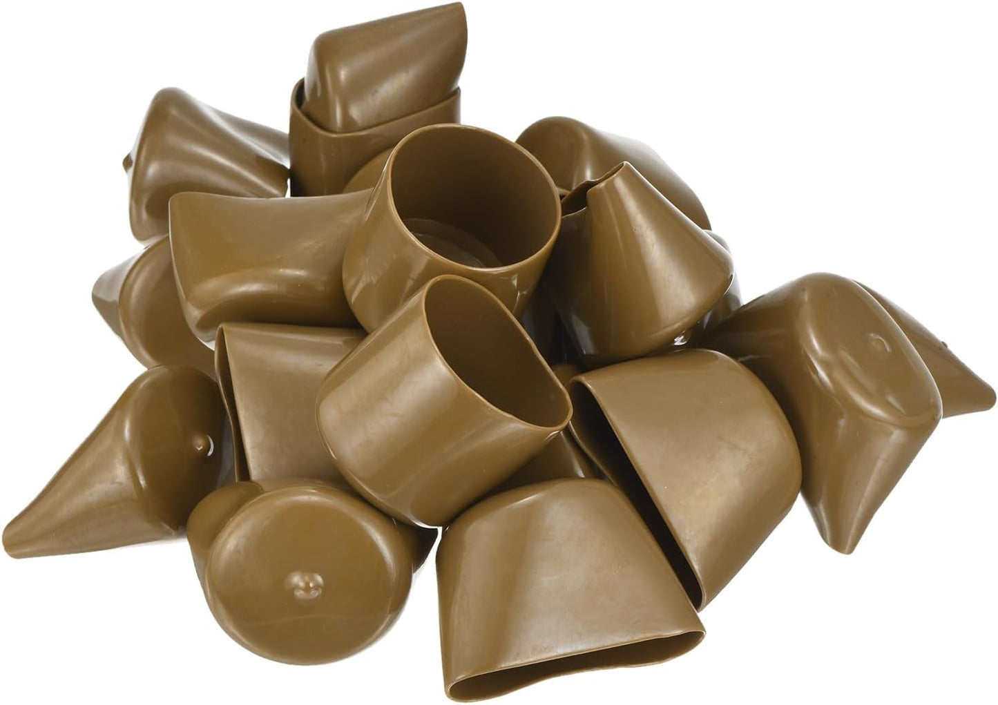 uxcell 20pcs Rubber End Caps 46mm ID Vinyl PVC Round Tube Bolt Cap Cover Screw Thread Protectors Light Brown