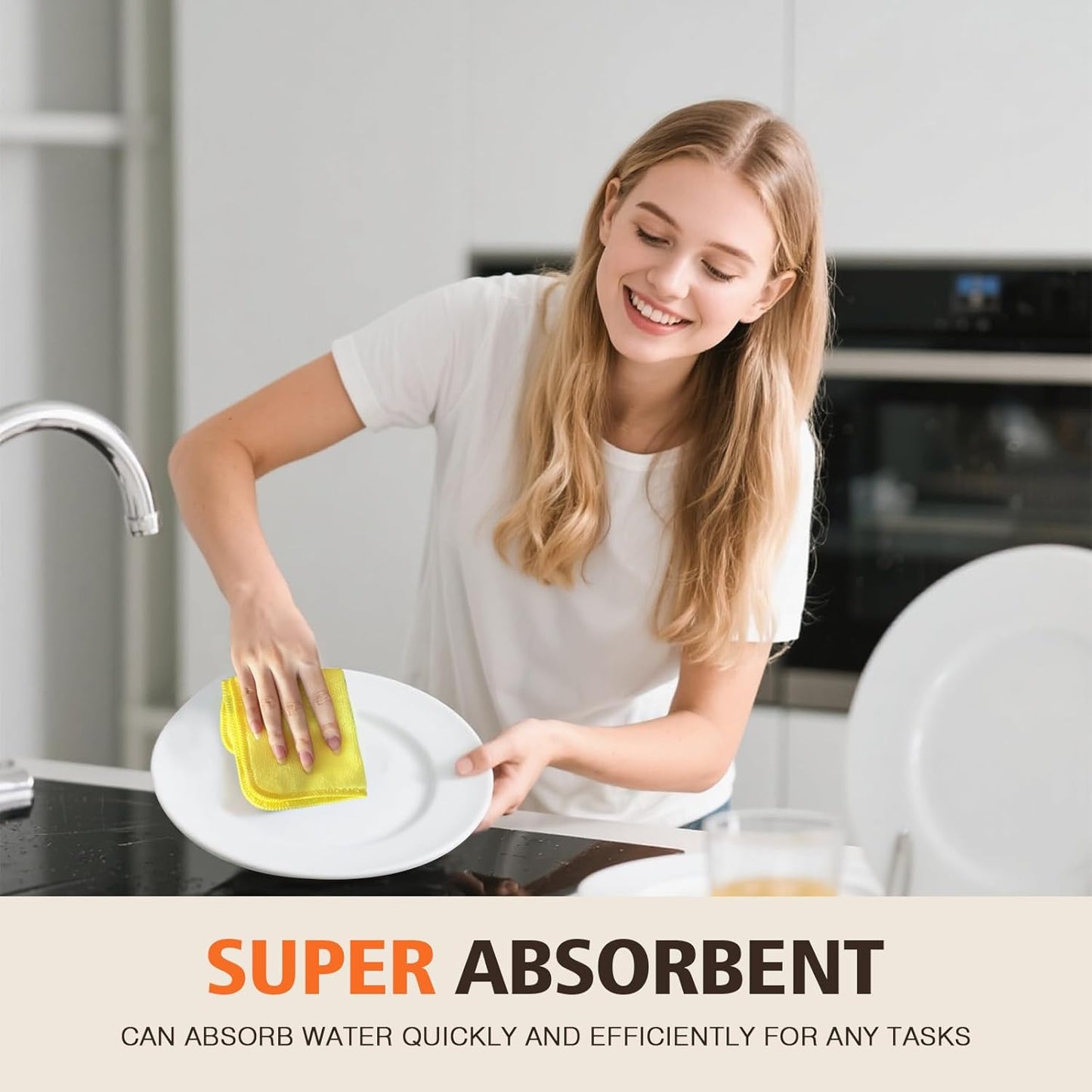 KinHwa Kitchen Washcloths for Dishes Absorbent Microfiber Dish Cloths Quick Dry Dish Rags with Poly Scour Scrub Side Ideal for Kitchen Cleaning (Mixing Colors #1, 7inch 12 Pack no net)