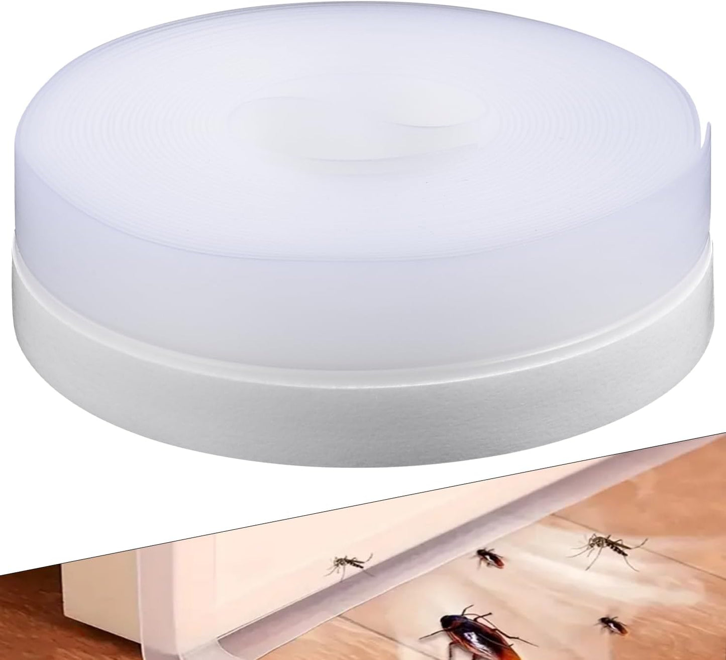 Silicone Weather Stripping Seal Door Tape 16.5 Feet Strip Bottom Draft Insulation Stopper Weatherproof Soundproof for Door Frame or Window Bathroom Shower Glass Gaps