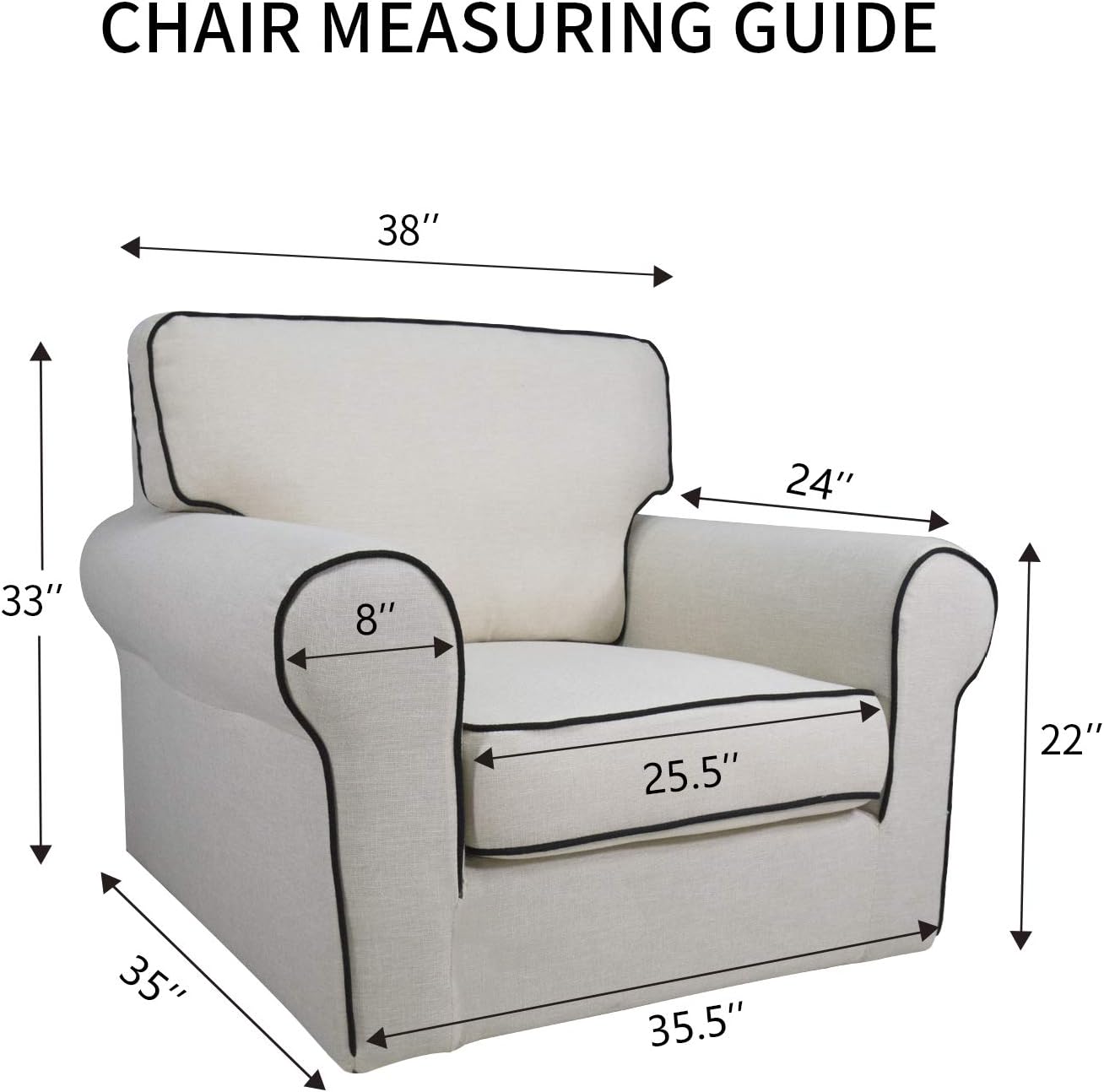 PureFit Reversible Quilted Sofa Cover, Water Resistant Slipcover Furniture Protector, Washable Couch Cover with Non Slip and Elastic Straps for Kids, Dogs, Pets (Chair, Sage Green/Ivory)