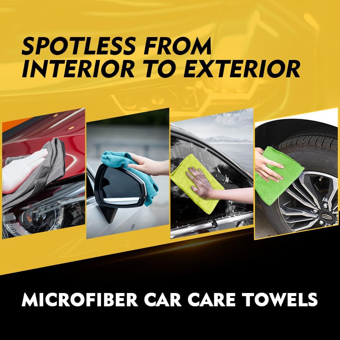 HOMEXCEL Microfiber Cleaning Cloth 6 Pack, 12.5 x 12.5 Inch Microfiber Towels for Cars, Ultra Absorbent Cleaning Rags, Lint Free Cleaning Towels for Household, Kitchen, Window, and Car, Multicolor