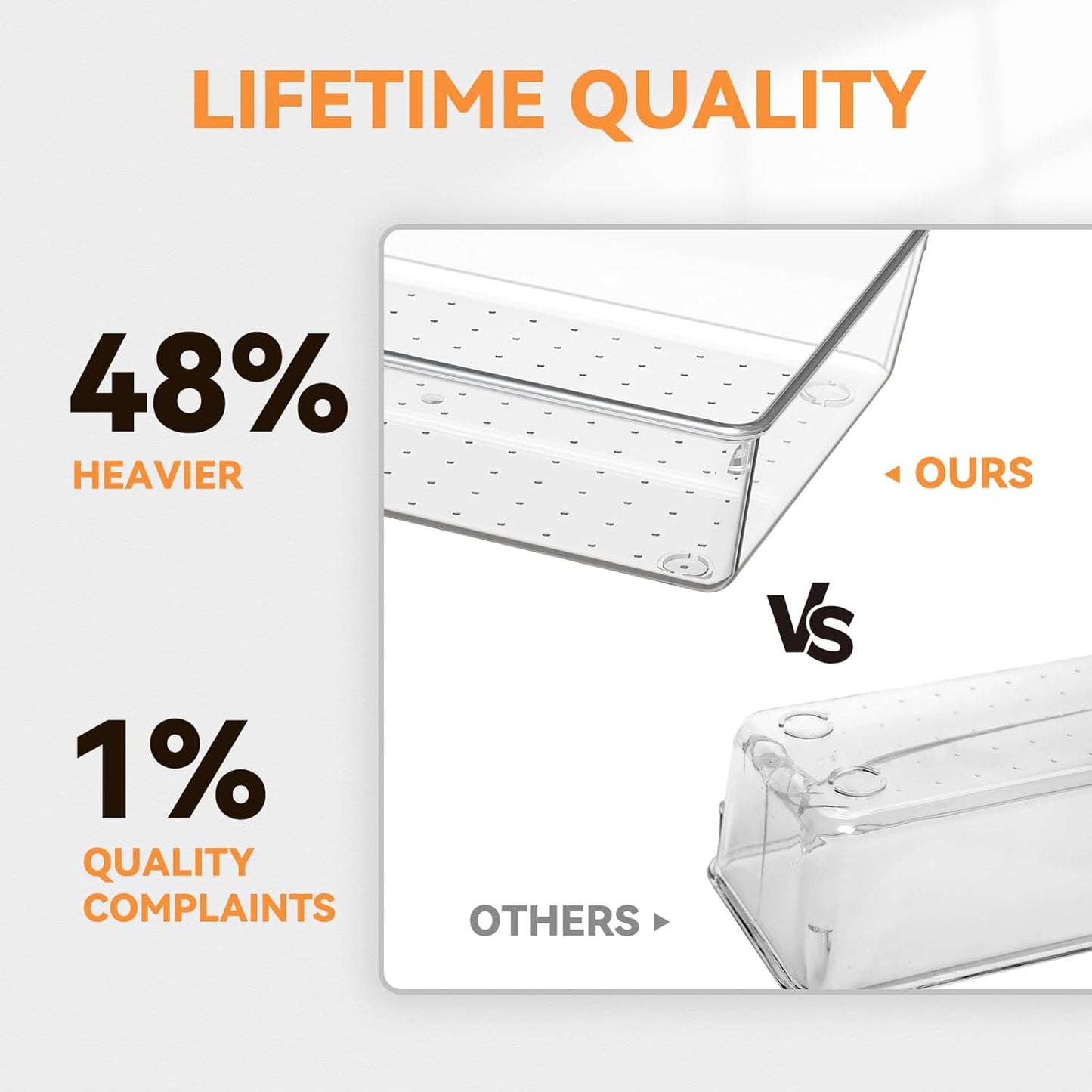 Criusia Utensil Drawer Organizer for Kitchen, 8 Pack Silverware Organizer Utensil Holder, Clear Plastic Drawer Dividers for Flatware, Cutlery, Kitchen Gadgets Accessories, Organizador de Cocina