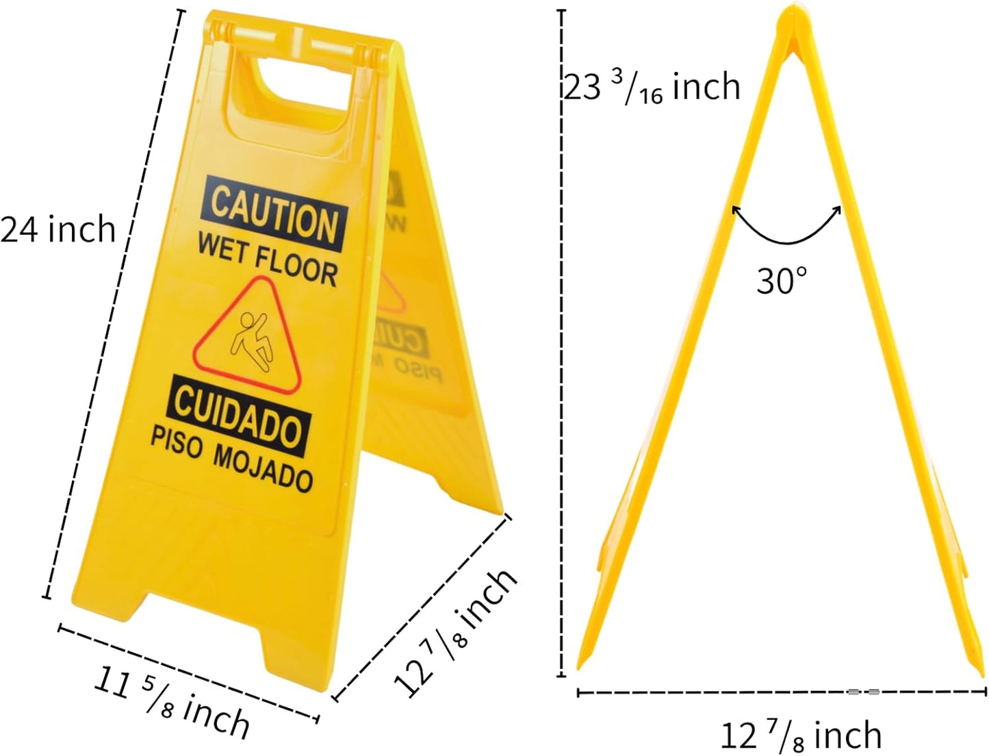 12 Pack A-Frame Caution Wet Floor Safety Signs，Foldable Double Sided Warning Boards for Storefront，Lobby，Mall，Gym，Spa