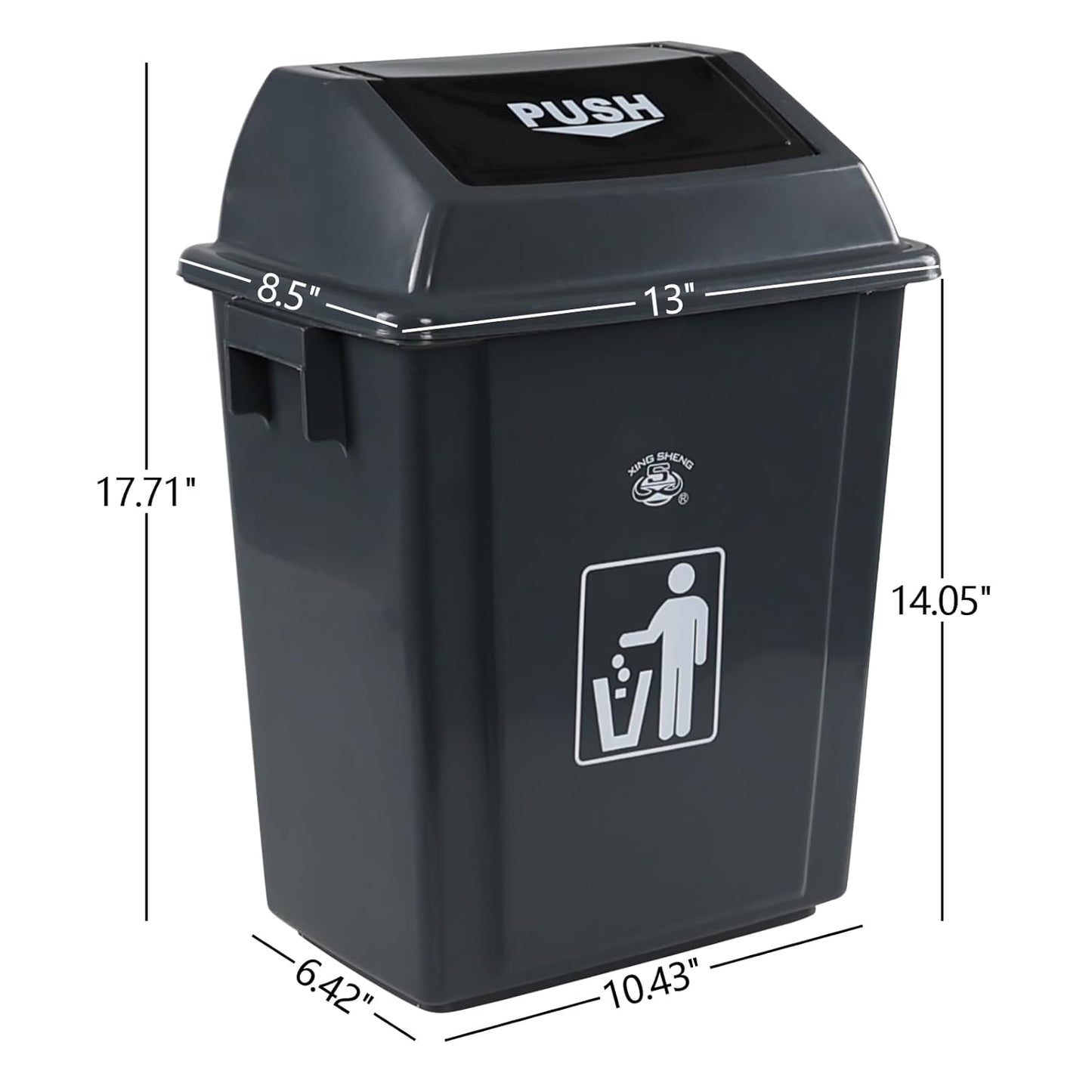 Kiddream 4 Packs 5 Gallons Swing Lid Garbage Can, Plastic Trash Can
