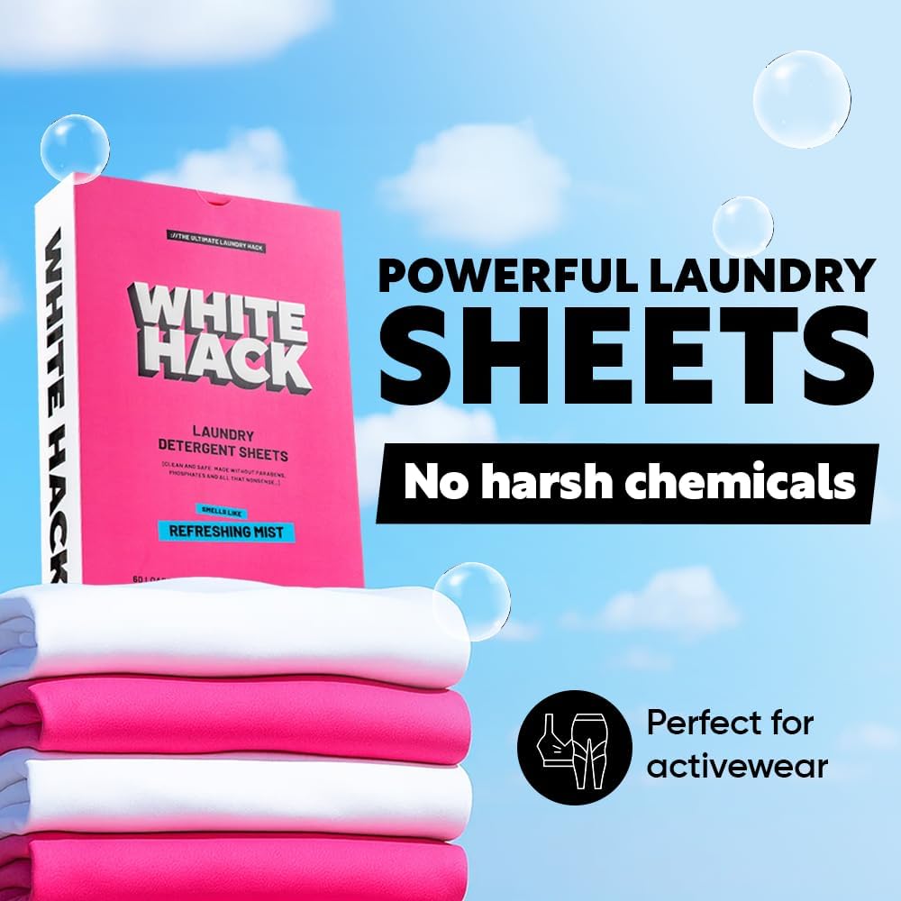 Laundry Detergent Sheets | Clothes Detergent Laundry Soap Sheets for Travel - Mess-Free, Ultra Concentrated, Recyclable Packaging, Stain Fighting - Refreshing Mist Scent, 120 Count