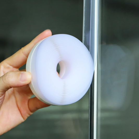 FOURGUN Silicone Weather Stripping Seal Door Tape 25 MM * 16.5FT Insulates Soundproofs Perfect for Door Frames Windows Bathroom Shower Glass Gaps Blocks Cold Air Rain