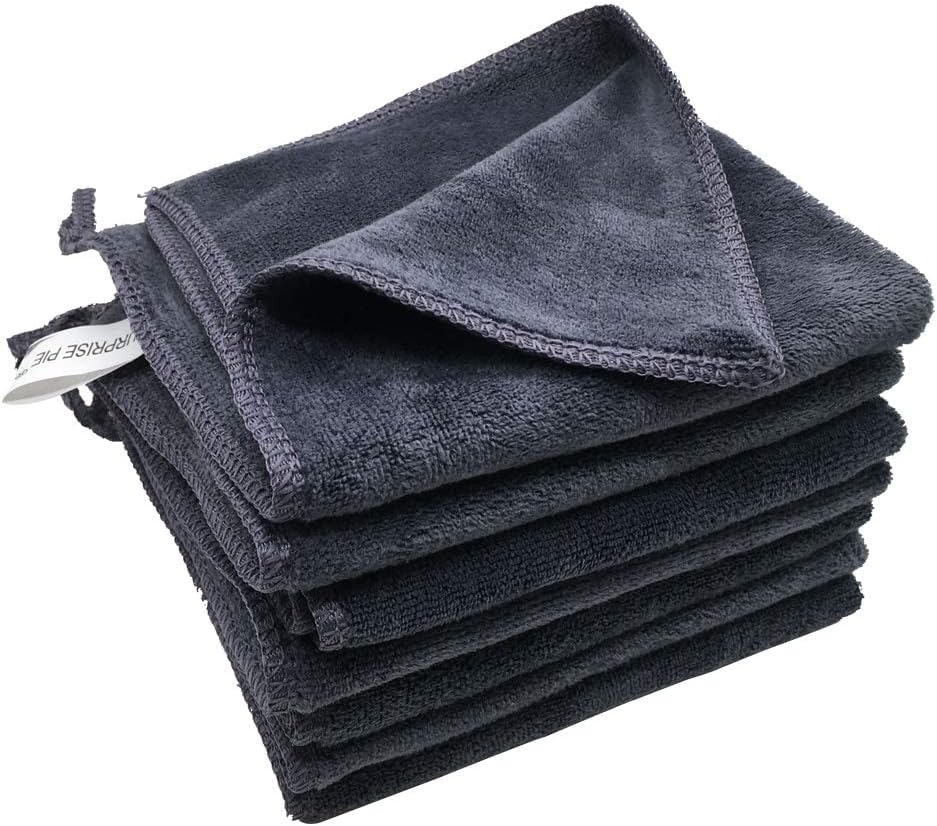 Microfiber Cleaning Cloth Ultra Absorbent & Soft Micro Fiber Cloth for Cleaning for House Kitchen Boat Microfiber Towels for Cars Window Cleaner (12"x12") Grey-6 Pack
